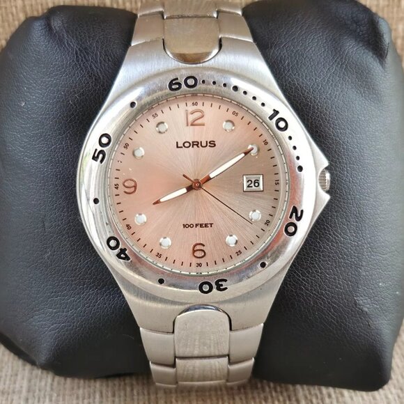 Lorus Men Wristwatch Date Calendar Watch Quartz Analog Silver Tone Wrist Watch - Picture 10 of 11